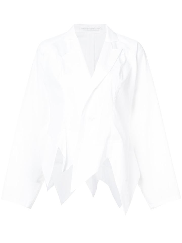 Yohji Yamamoto Zig-zag Hem Jacket - White