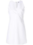 Msgm Sleeveless Mini Wrap Dress - White