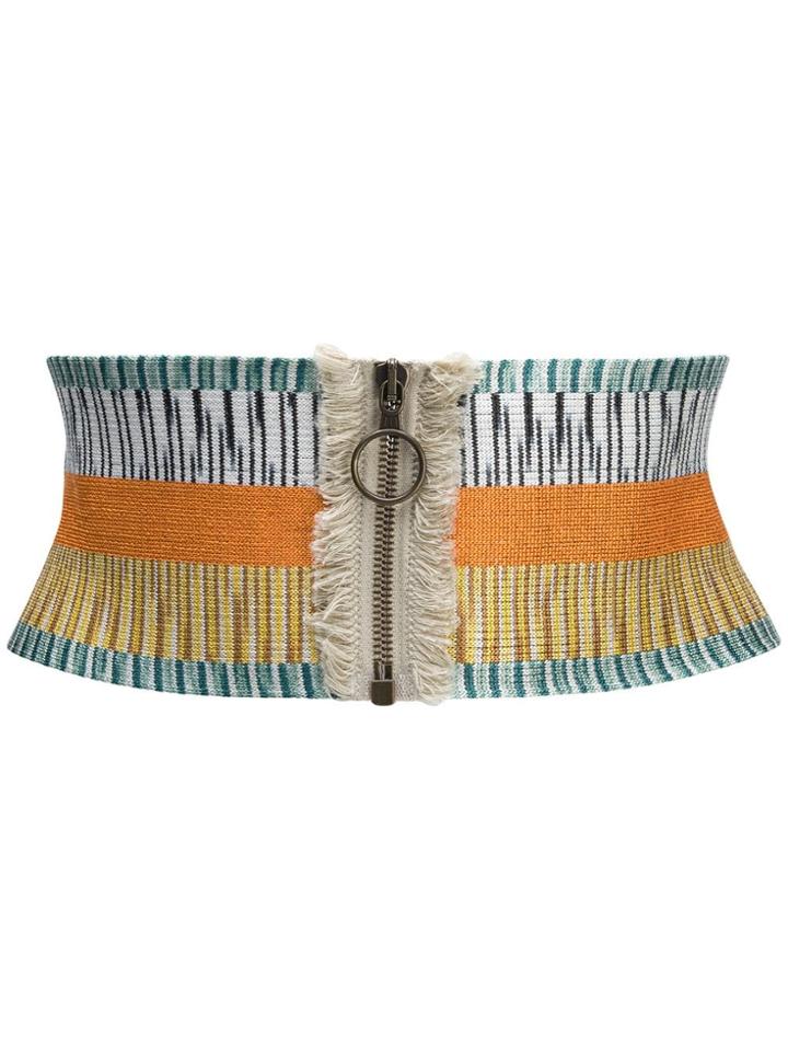 Missoni Woven Zip Belt - Orange