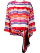 Gianfranco Ferre Vintage Bow Detail Striped Blouse, Women's, Size: 42