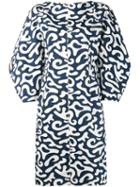Marni Swirl Print Dress, Women's, Size: 40, Blue, Cotton/linen/flax