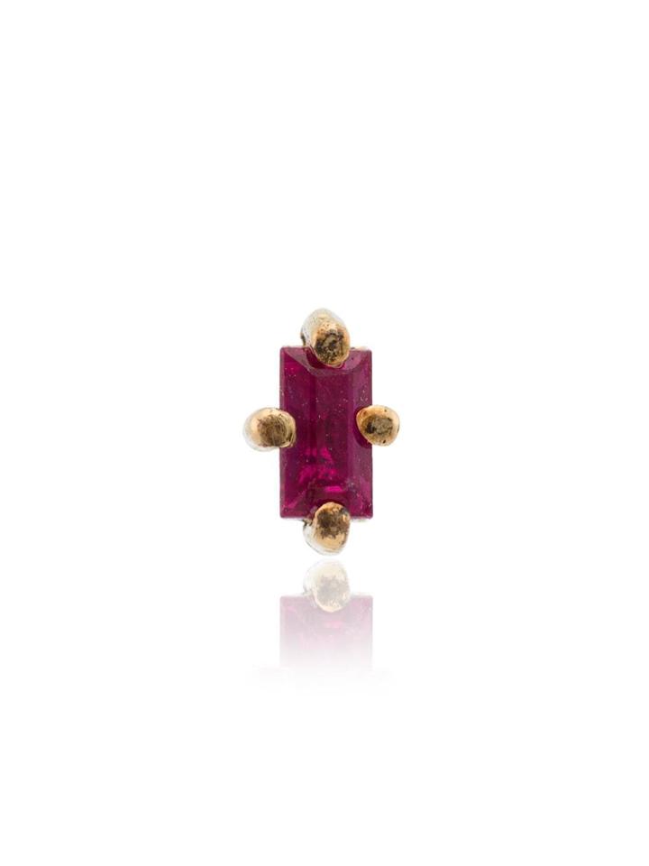 Lizzie Mandler Fine Jewelry 18k Yellow Gold Ruby Mini Stud Earring -