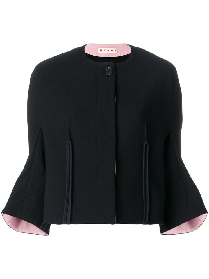 Marni Cropped Flute Sleeve Jacket - Black