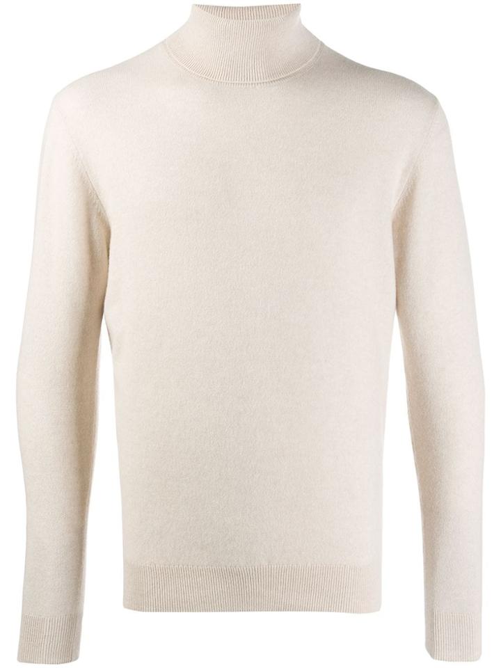 Cruciani Ribbed Roll Neck Jumper - White