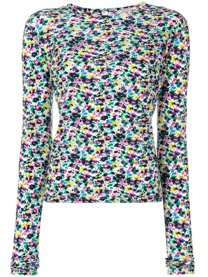 Nina Ricci Vintage Floral Print Top - Pink & Purple