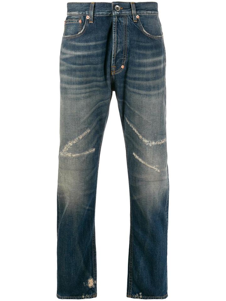 Prps Distressed Straight-leg Jeans - Blue