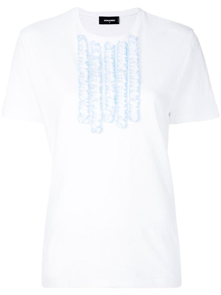 Dsquared2 Ruffle Trim T-shirt - White