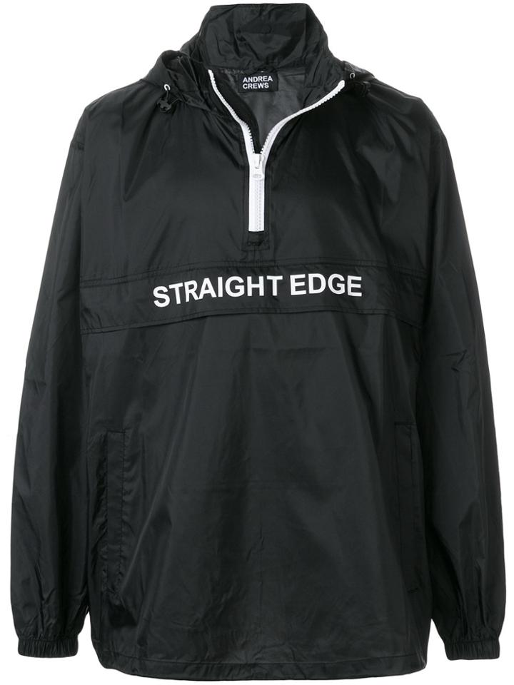 Andrea Crews Slogan-detail Windbreaker - Black