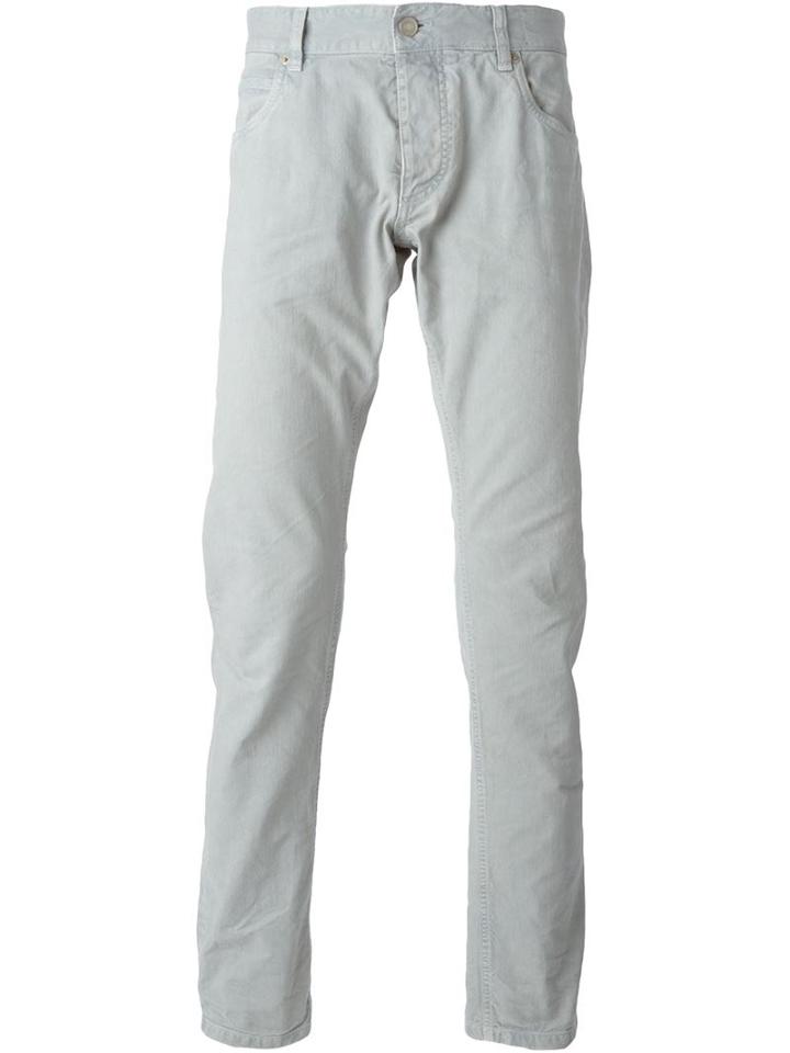 Dolce & Gabbana Straight Leg Jeans, Men's, Size: 50, Grey, Cotton