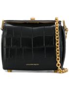 Alexander Mcqueen - Crocodile Embossed Box Bag 15 - Women - Leather/metal - One Size, Black, Leather/metal