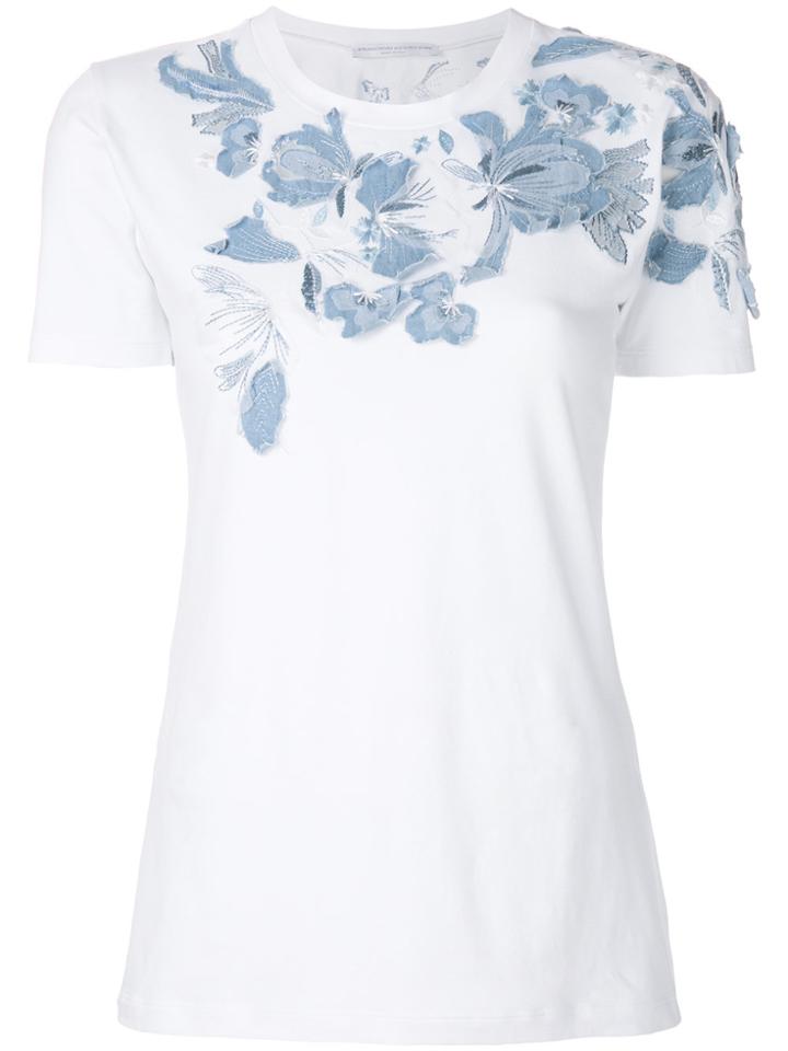 Ermanno Scervino Floral Embroidered T-shirt - White