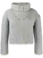 Fendi Roll Neck Knitted Jumper - Grey