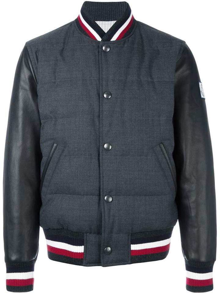 Moncler Gamme Bleu Striped Detail Bomber - Grey