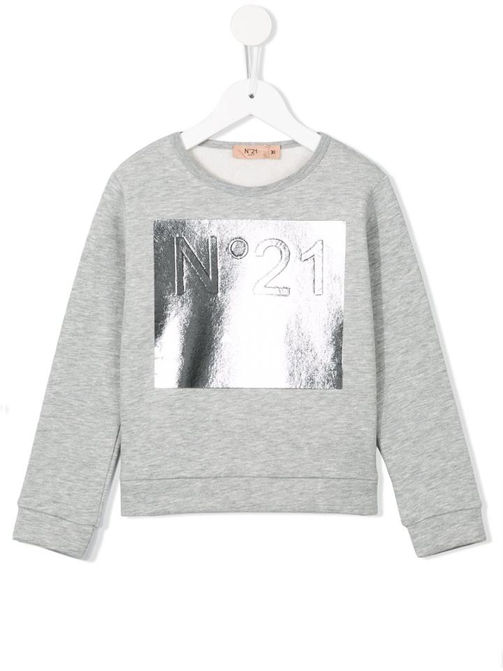 No21 Kids Foil Square Print Sweatshirt