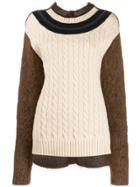 Junya Watanabe Contrast Sleeve Jumper - Brown