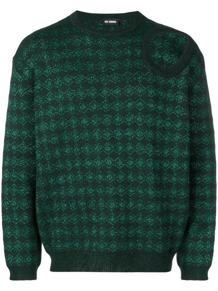 Raf Simons Cut-out Detail Jumper - Green