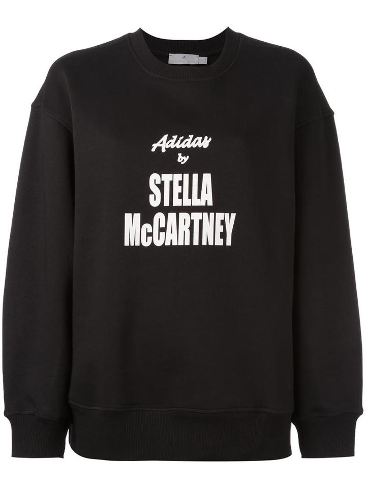 Adidas By Stella Mccartney Logo Print Sweatshirt, Women's, Size: Xxs, Black, Cotton/polyester