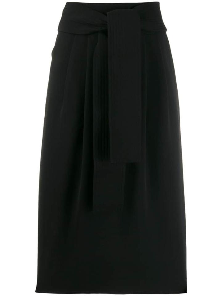 P.a.r.o.s.h. Knot Detail Midi Skirt - Black