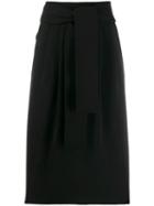 P.a.r.o.s.h. Knot Detail Midi Skirt - Black