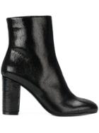 L'autre Chose Metallic Ankle Boots - Black