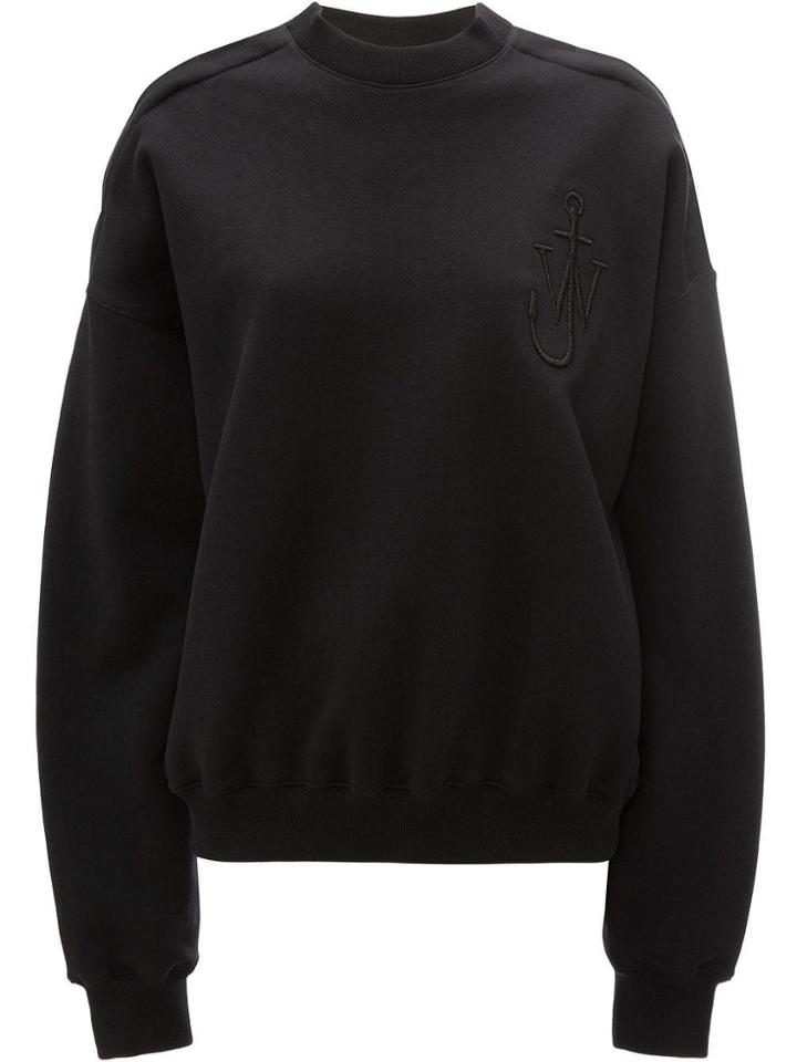 Jw Anderson Oversized Shoulder Placket Sweatshirt - Black