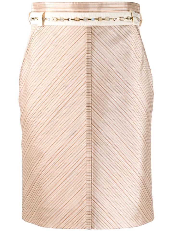 Louis Vuitton Pre-owned 2000s V-striped Straight Skirt - Neutrals