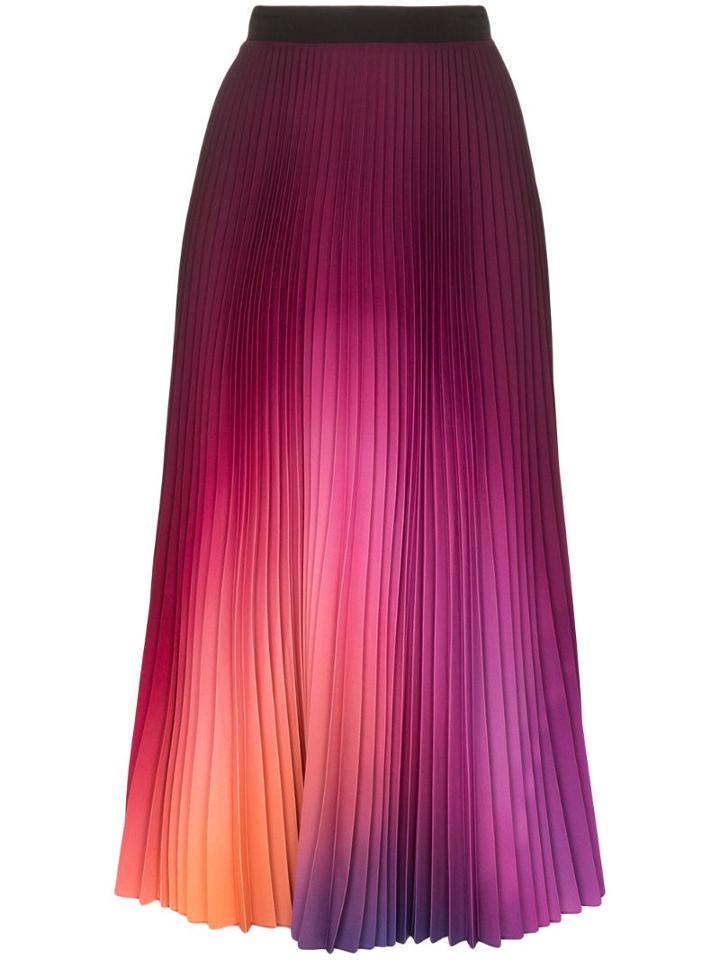 Mary Katrantzou Gradient Pleated Midi Skirt - Pink
