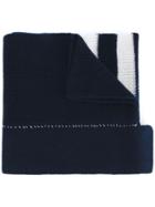 Raf Simons Stripe Detail Scarf, Men's, Blue, Virgin Wool
