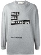 Martine Rose 'race, Age, No Hang-ups' T-shirt, Adult Unisex, Size: Medium, Grey, Cotton