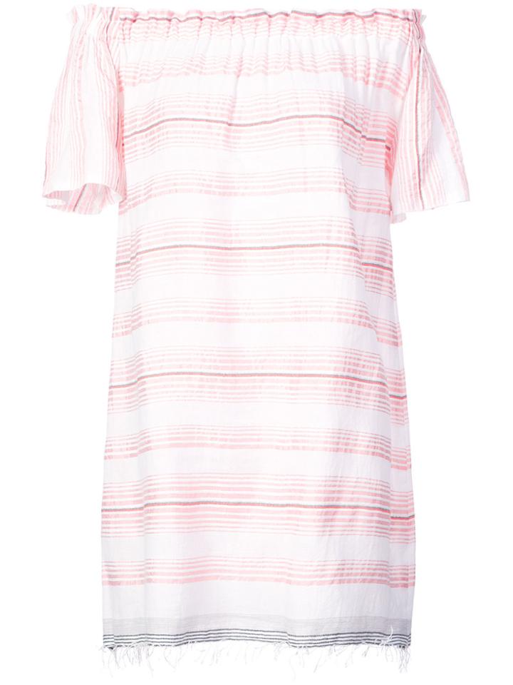 Lemlem Tereza Ruffle Neck Dress - Pink & Purple