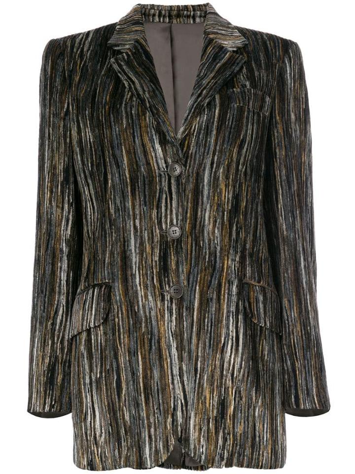Moschino Pre-owned Striped Velour Jacket - Multicolour