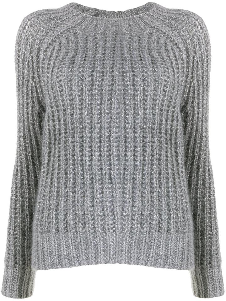 Forte Forte Cable-knit Fitted Sweater - Silver