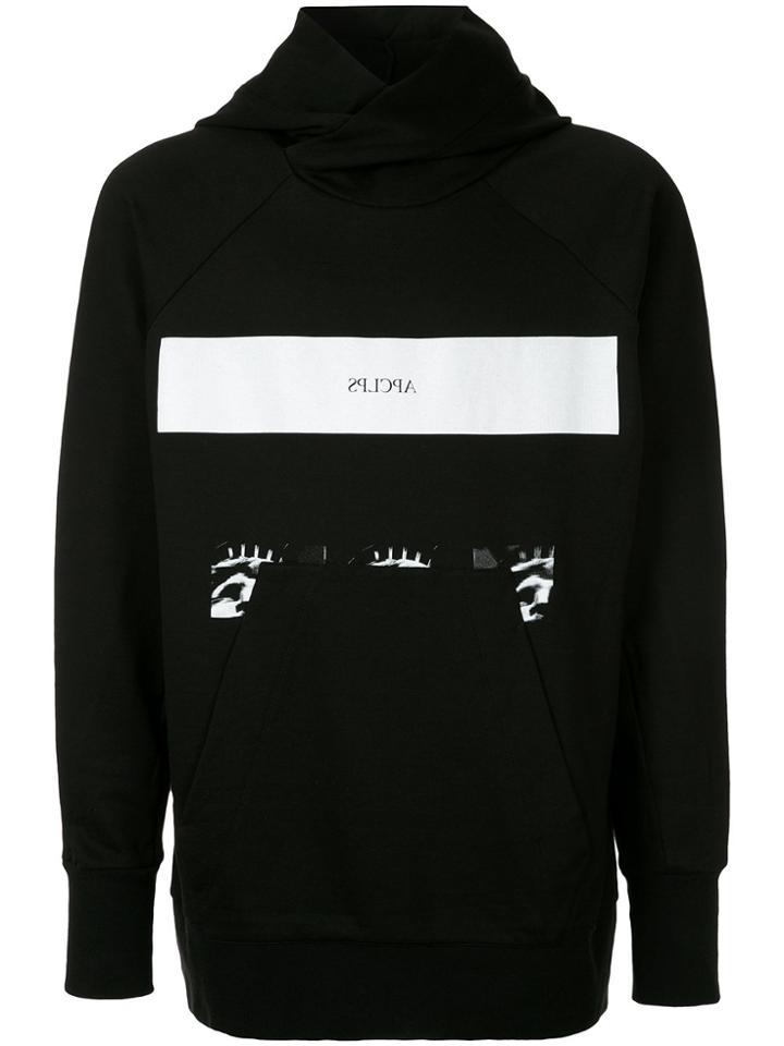 Julius Stripe Printed Hoodie - Black