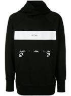 Julius Stripe Printed Hoodie - Black