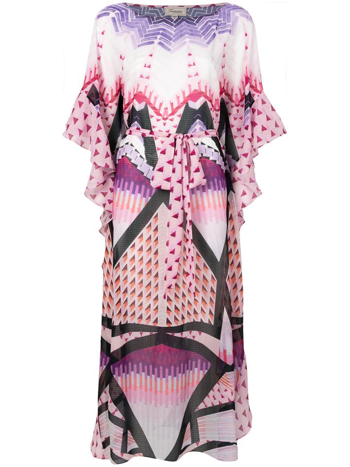 Temperley London Cote Sunshade Kaftan Dress - Pink & Purple