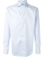Canali Cutaway Collar Shirt, Men's, Size: 44, Blue, Cotton