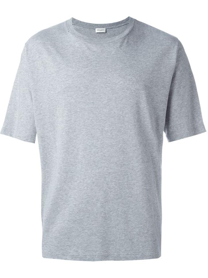 Saint Laurent Classic Boxy T-shirt, Men's, Size: M, Grey, Cotton