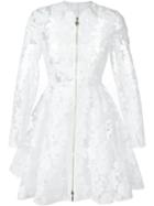 Moncler Gamme Rouge Lace Zipped Coat, Women's, Size: I, White, Polyurethane/cotton