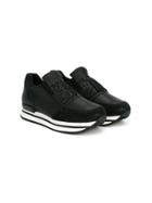 Hogan Kids Teen Glitter Fringe Sneakers - Black