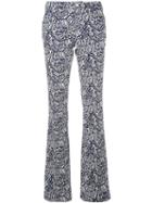 Pt01 - Flared Beth Trousers - Women - Cotton/spandex/elastane - 42, White, Cotton/spandex/elastane
