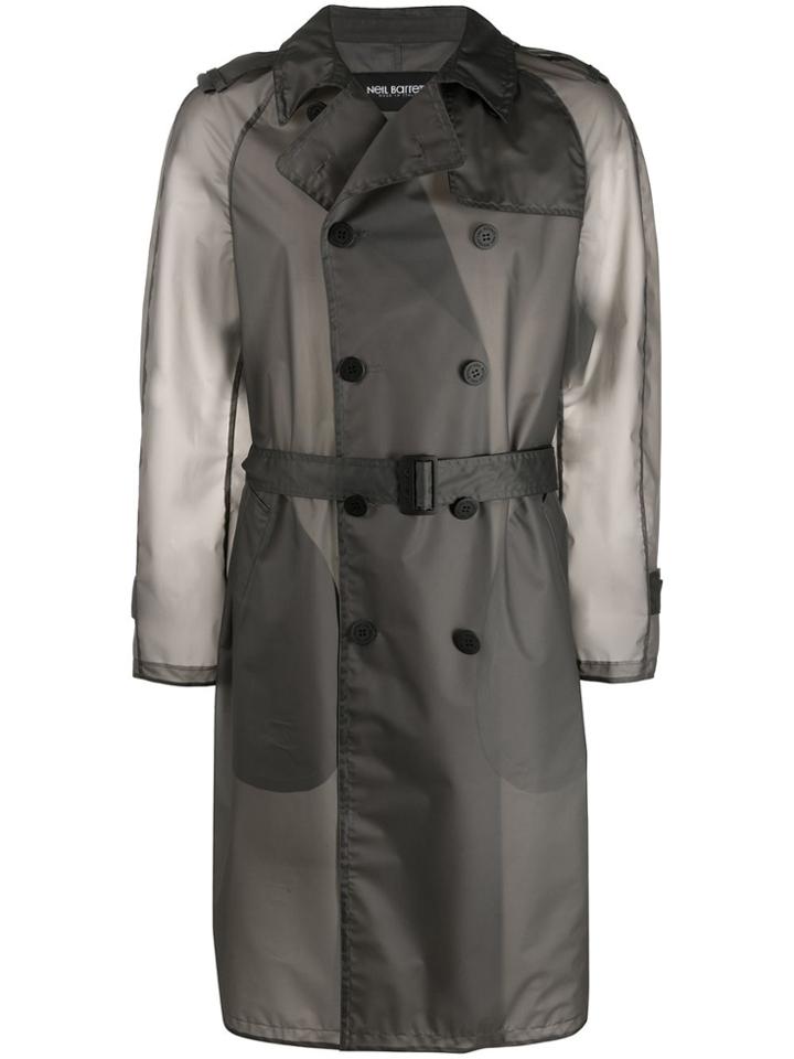 Neil Barrett Transparent Trench Coat - Grey