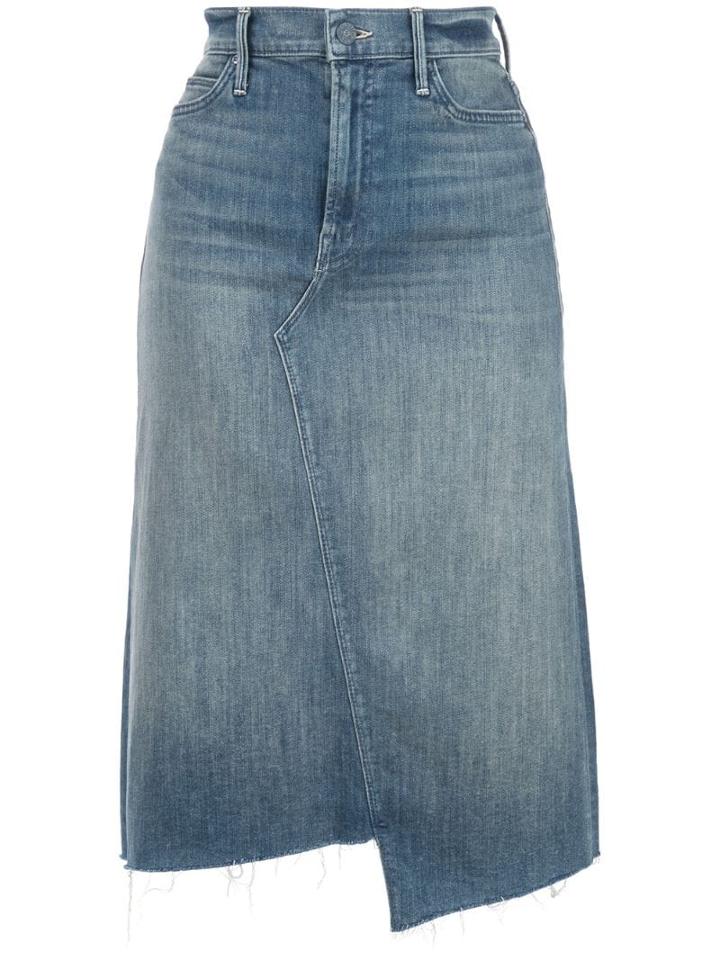 Mother Asymmetric Denim Skirt - Blue