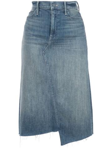 Mother Asymmetric Denim Skirt - Blue