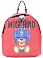 Moschino Transformer Teddy Backpack - Red