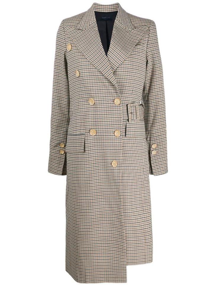 Eudon Choi Checked Pattern Coat - Neutrals