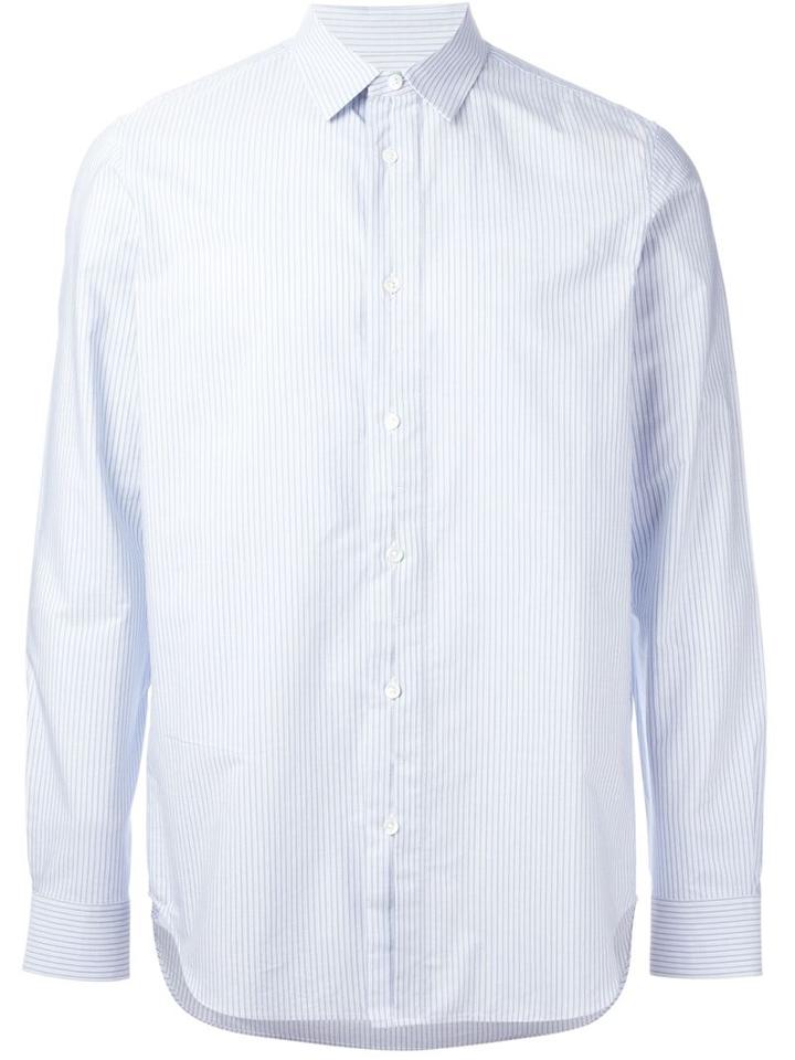 Ann Demeulemeester Grise Striped Shirt, Men's, Size: L, Blue, Cotton
