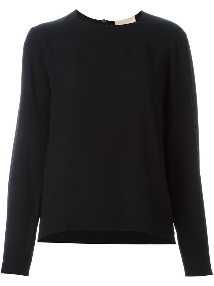 Erika Cavallini Keyhole Detail Blouse, Women's, Size: 44, Black, Acetate/viscose