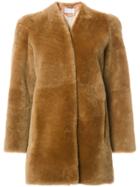 Chloé Oversized Shearling Coat - Brown