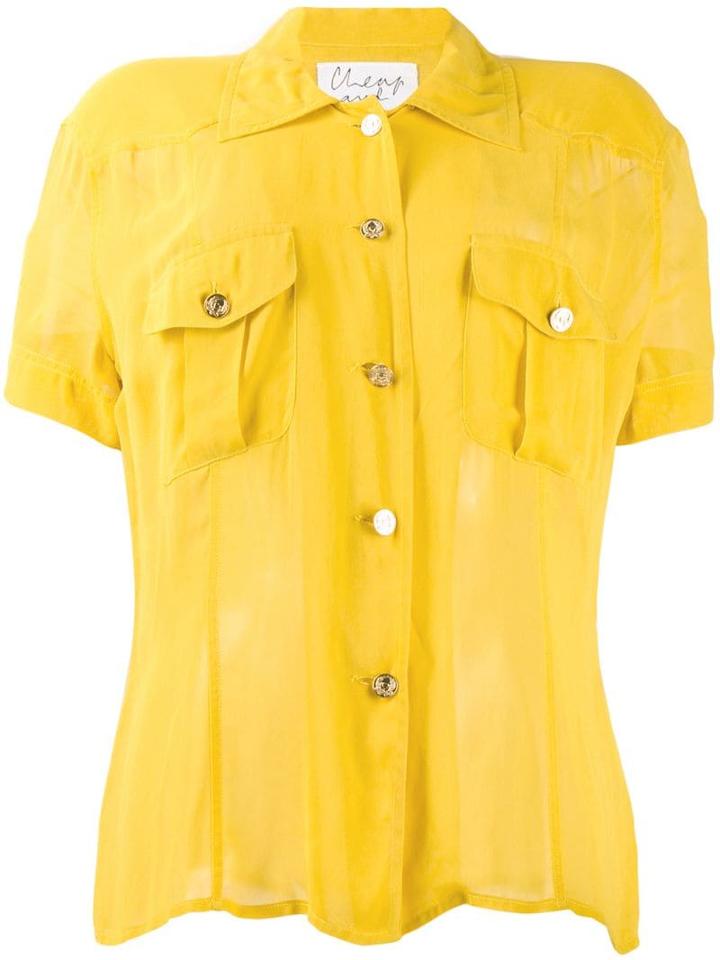 Moschino Pre-owned 1990's Shortsleeved Sheer Shirt - Yellow