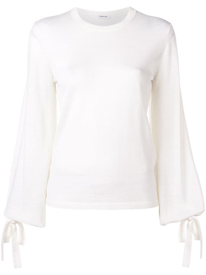P.a.r.o.s.h. Tie Cuff Jumper - White